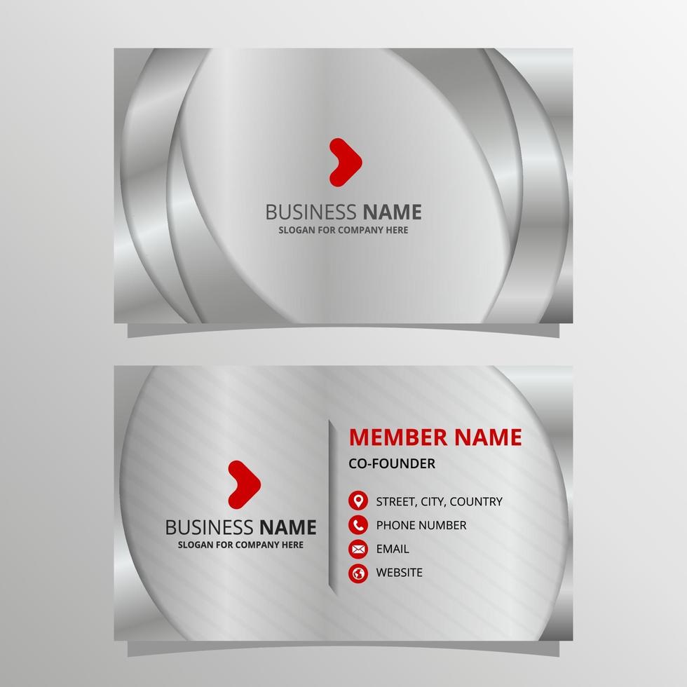 Curved Silver Business Card Template vector