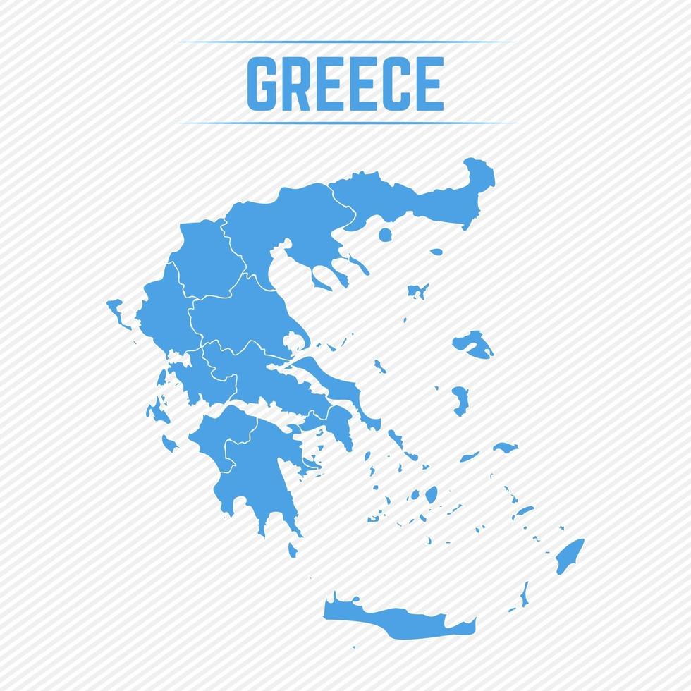 mapa detallado de grecia con estados vector