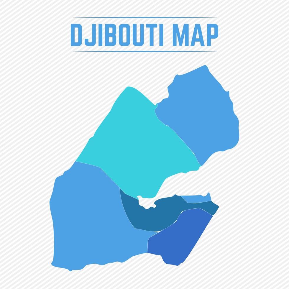 Mapa detallado de Djibouti con ciudades. vector