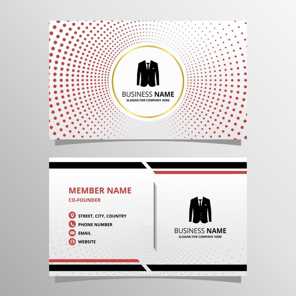 Corporate White and Red Business Card Template vector