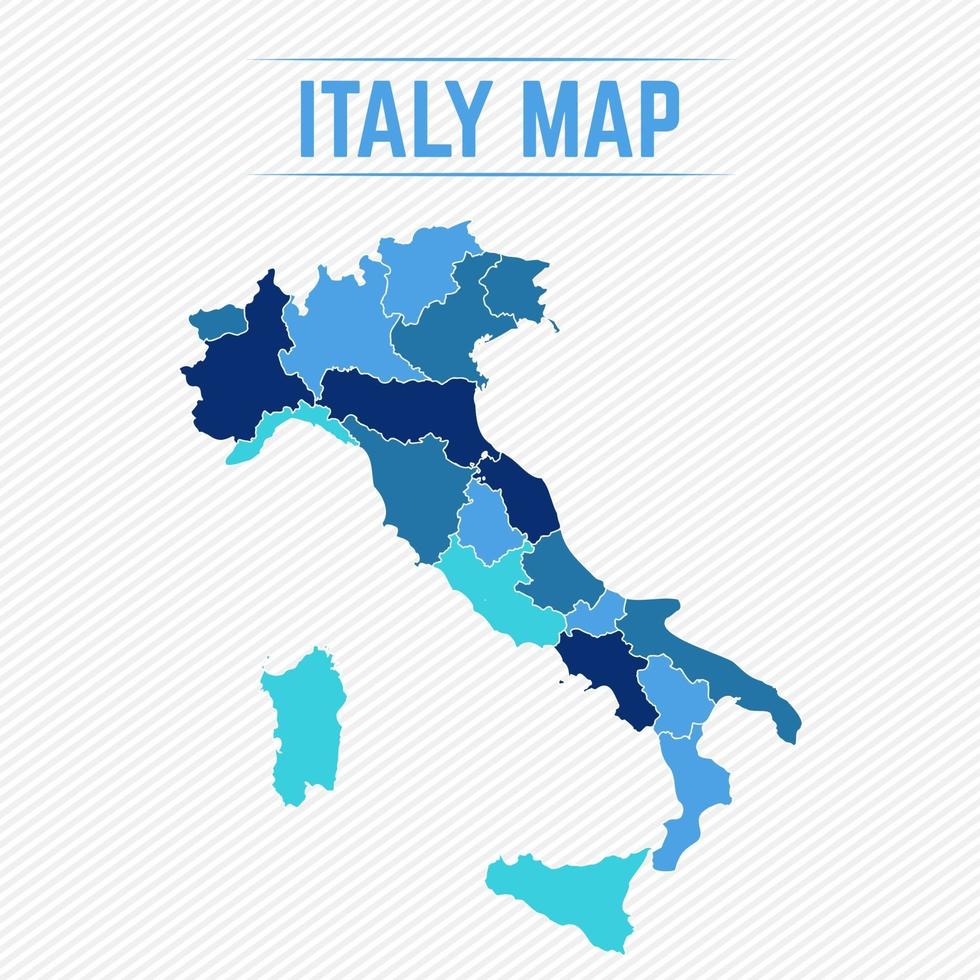 italia mapa detallado con estados vector