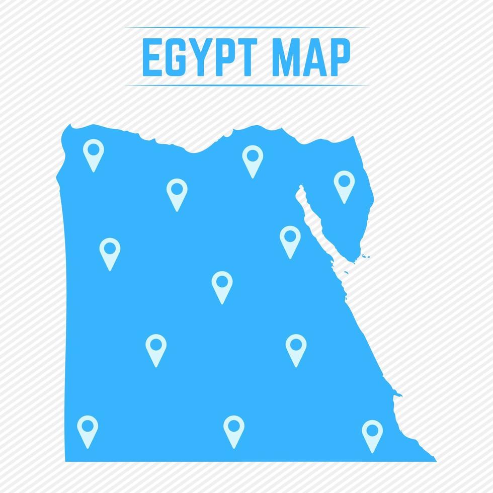 mapa simple de egipto con iconos de mapa vector