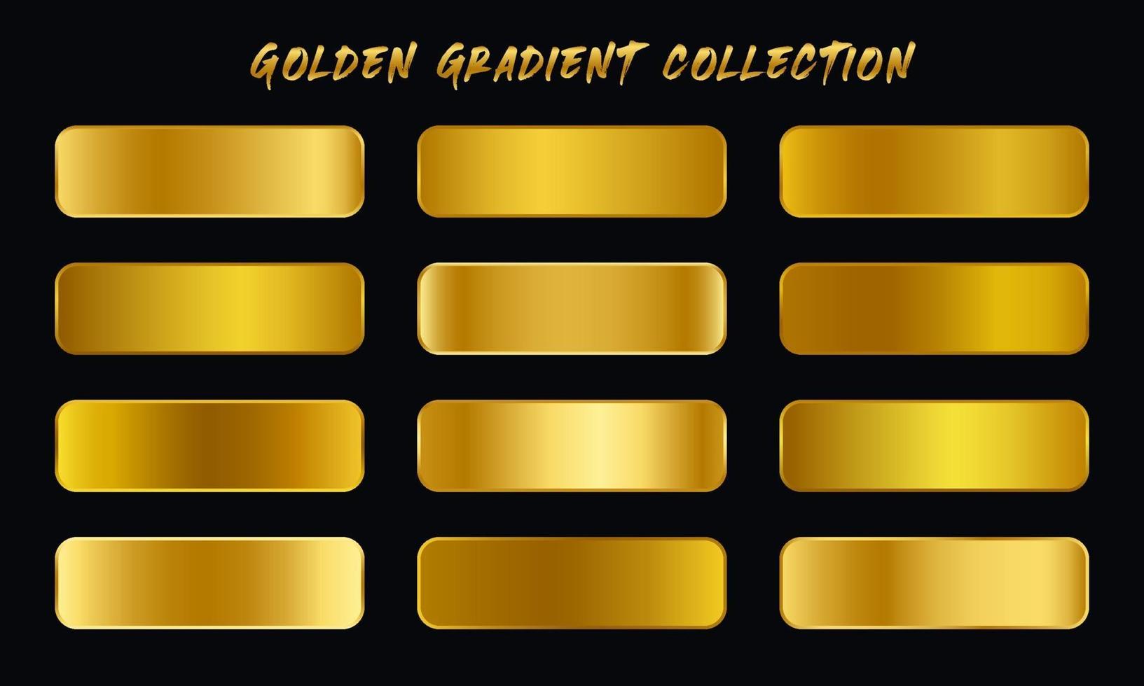 conjunto de muestras de gradientes dorados vector