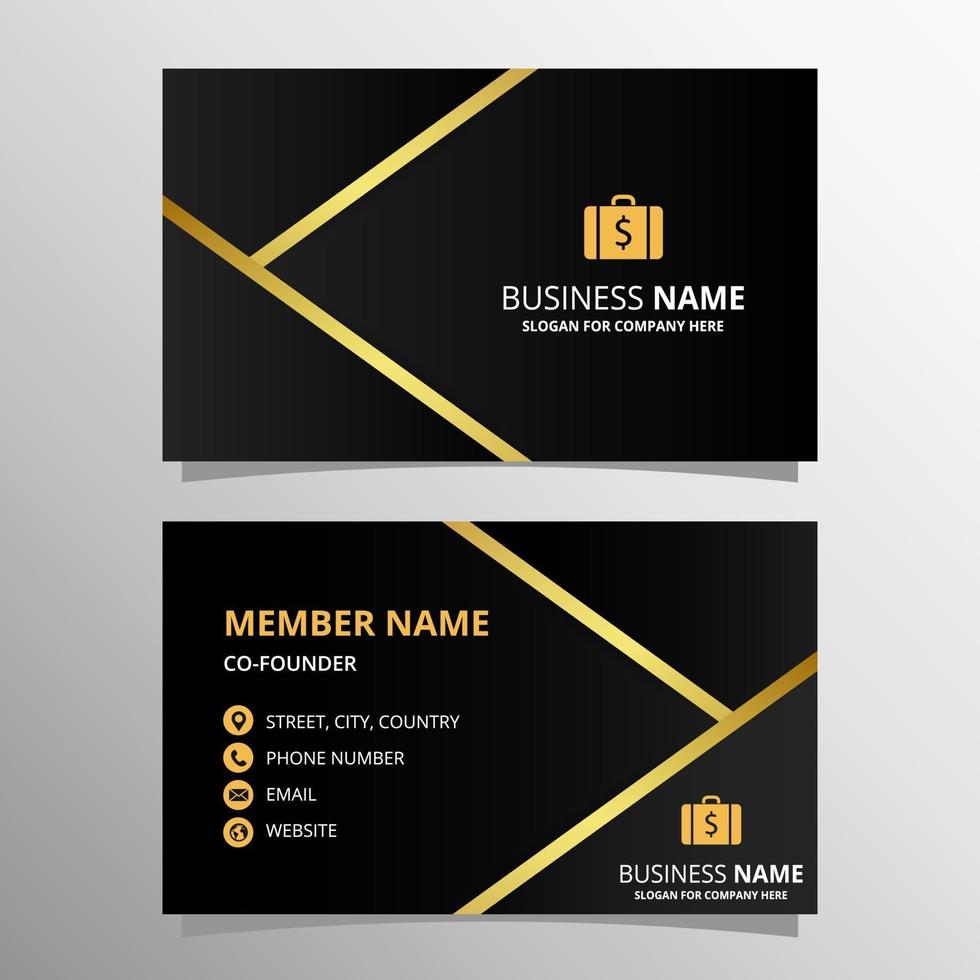 Golden Black Luxury Business Card Template vector