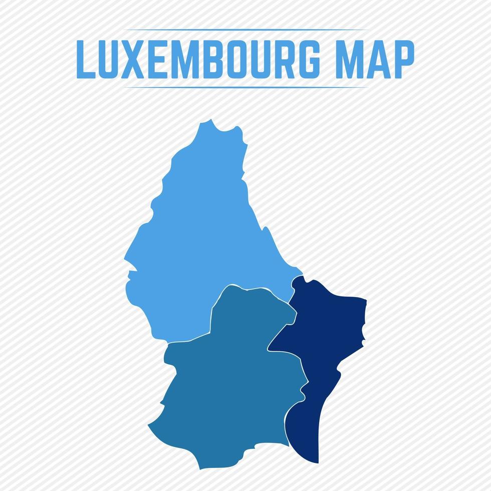 mapa detallado de luxemburgo con estados vector