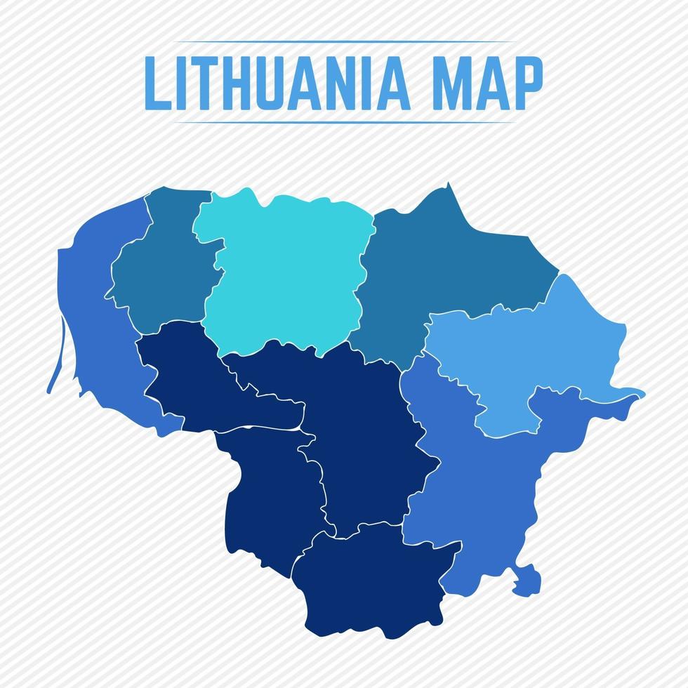 Lithuania Detailed Map With States vector