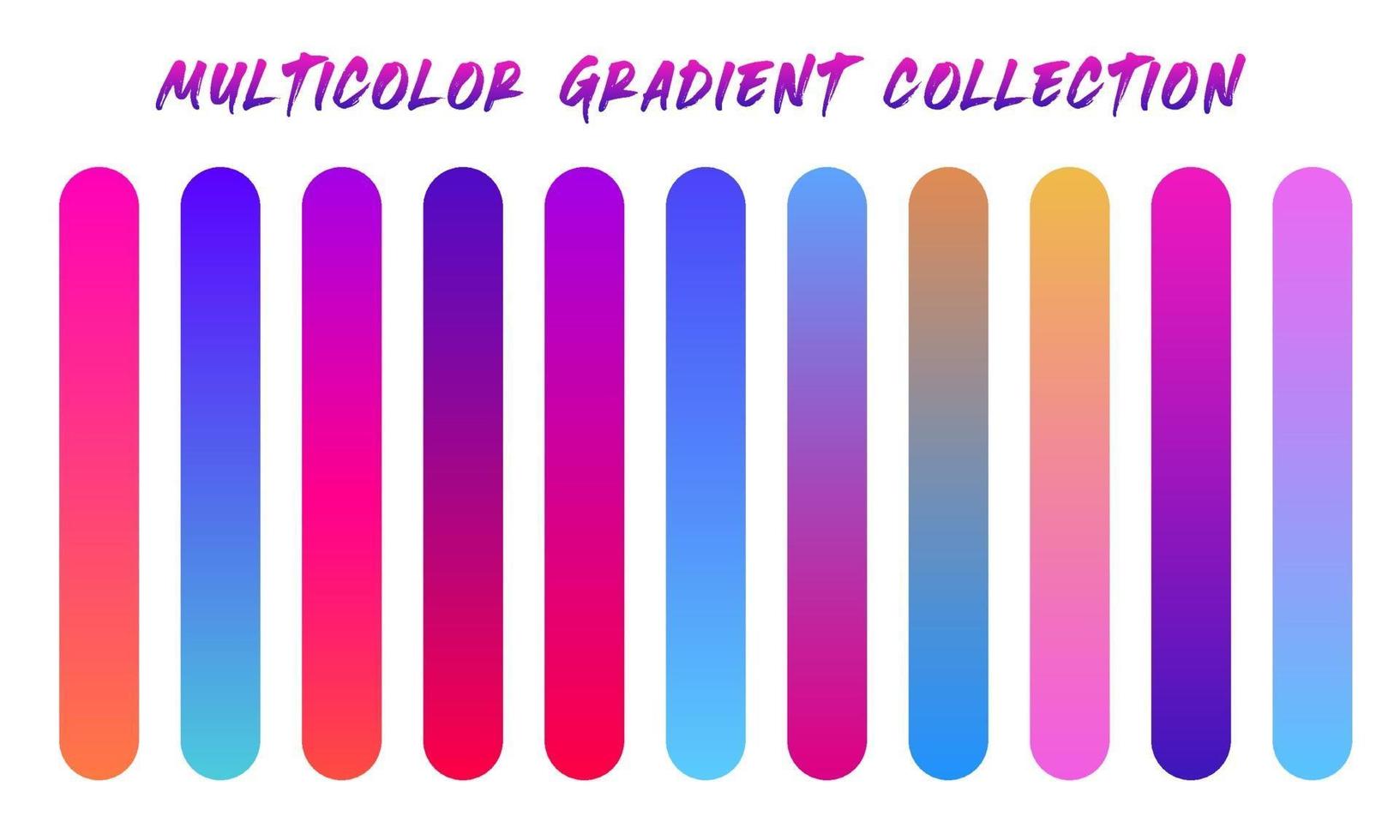 conjunto de muestras de degradados multicolores vector