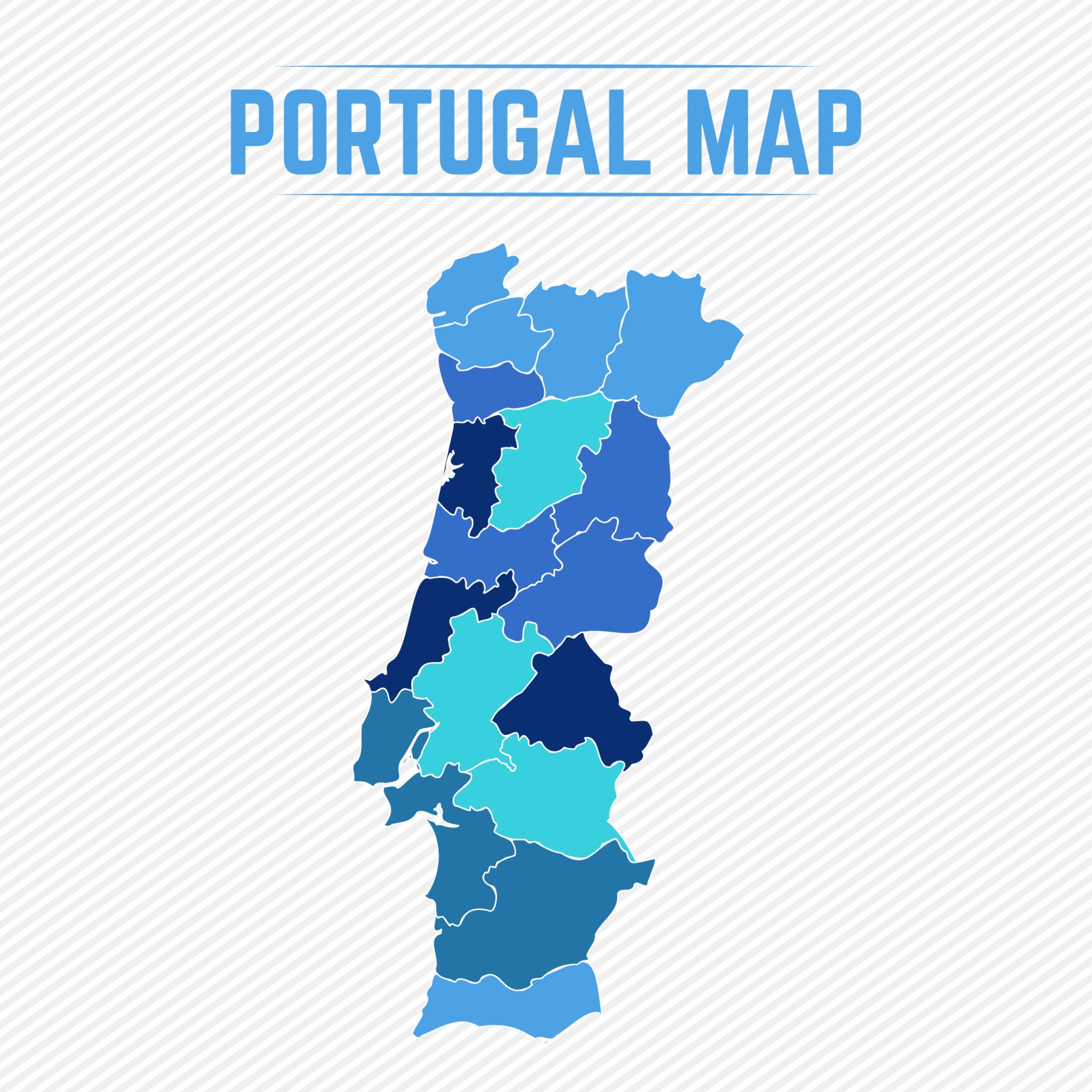 Vector Portugal Mapa Com Regiões 155508 Vetor no Vecteezy