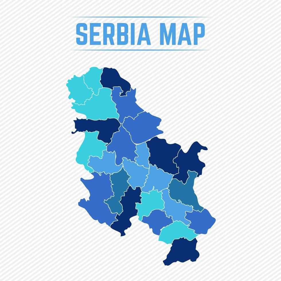 Serbia Detailed Map With States vector