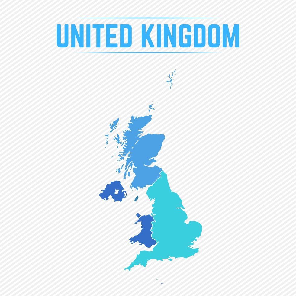 Reino Unido mapa detallado con países vector