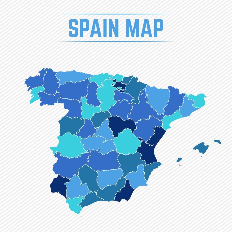 Spain Detailed Map With States vector