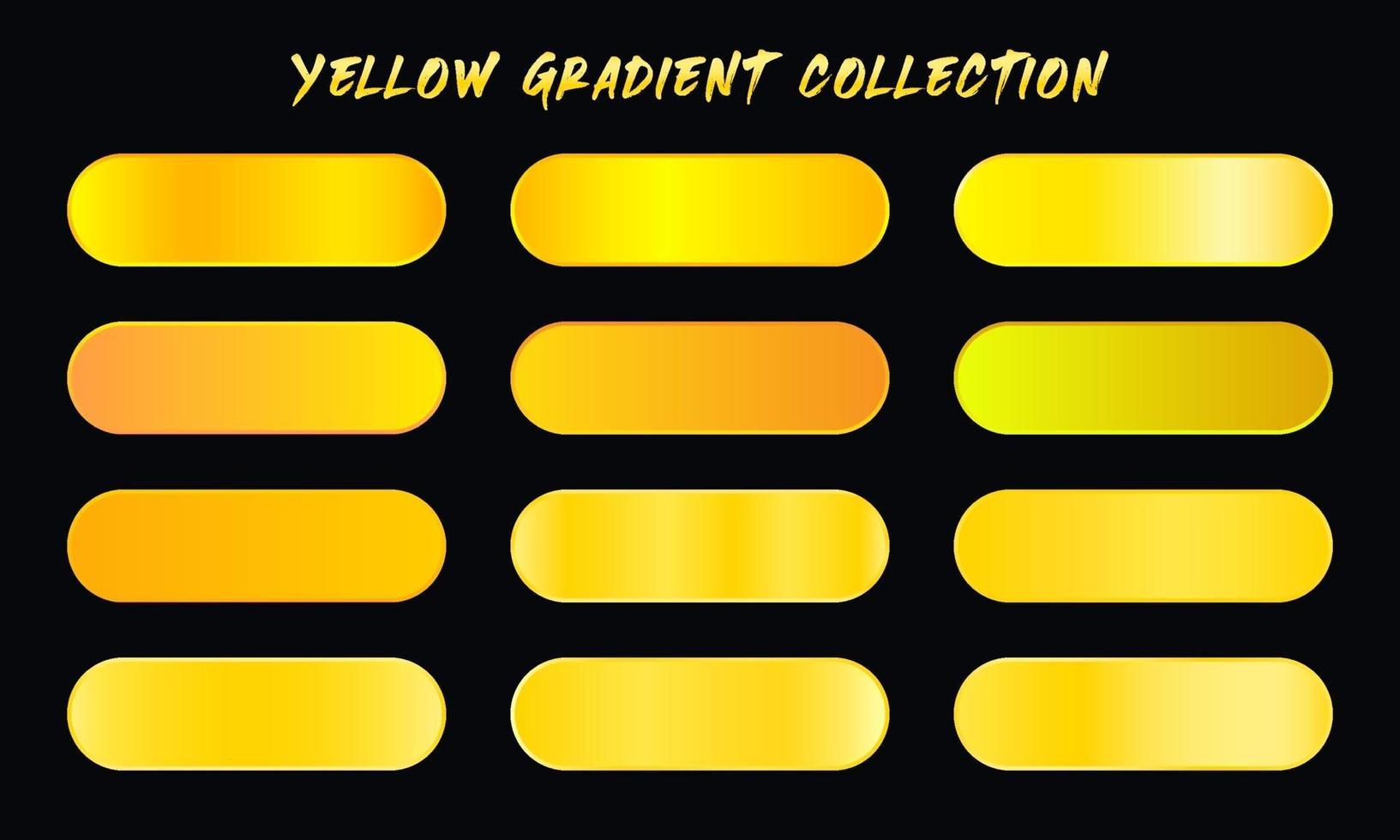 conjunto de muestras de gradientes amarillos vector