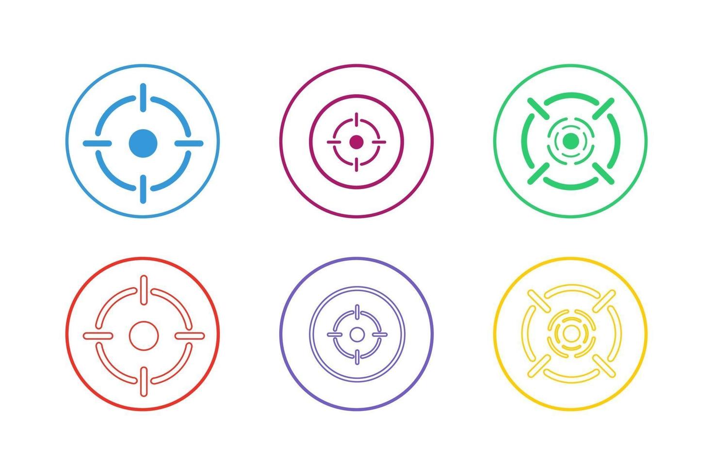 Target Focus on Aim Icon Set vector