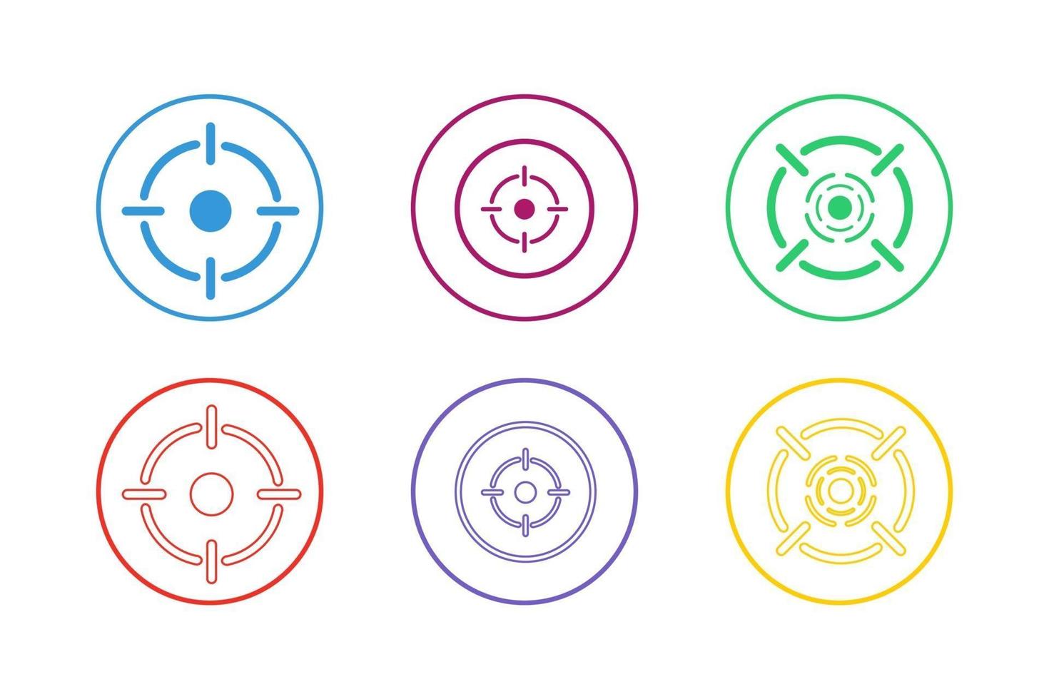 Target Focus on Aim Icon Set vector