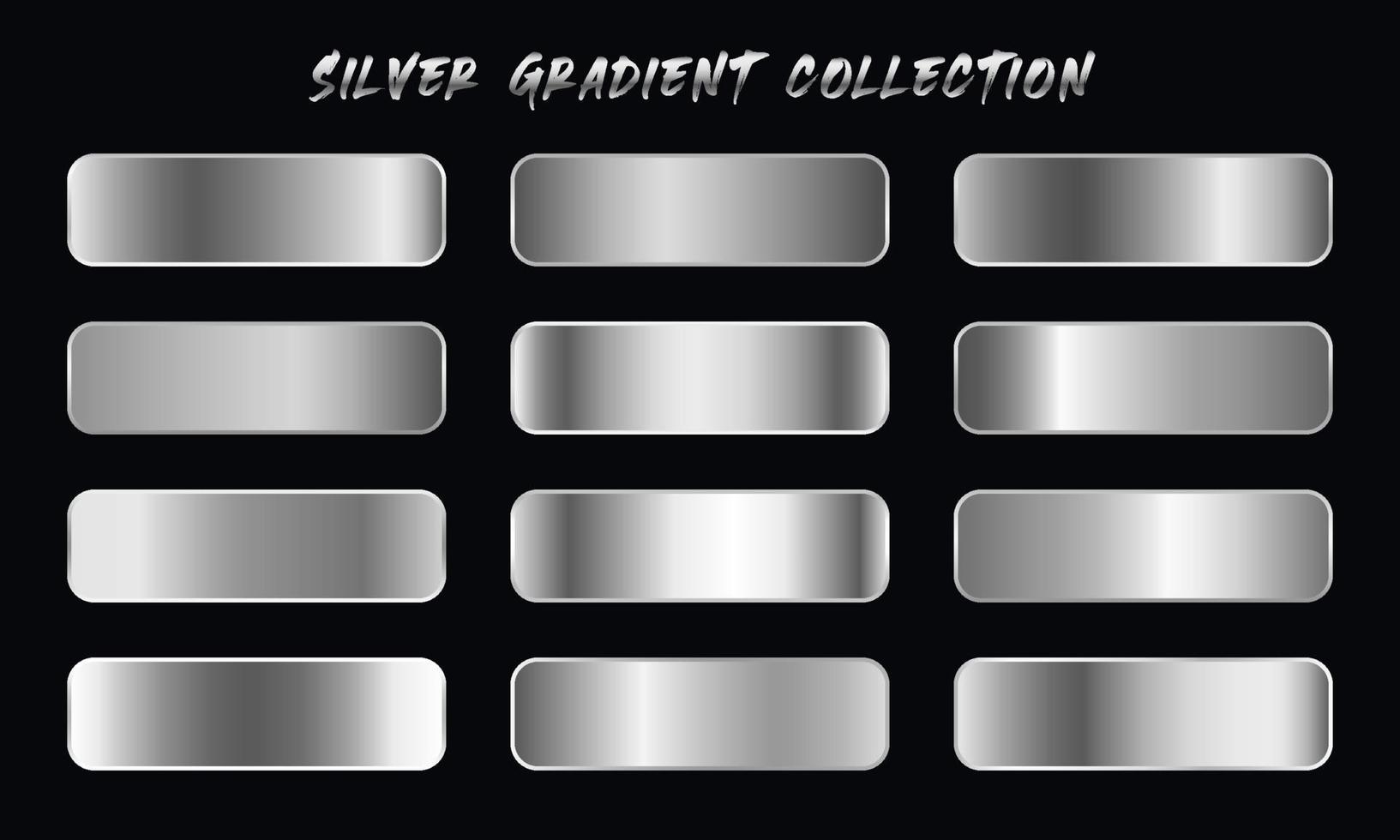 Silver Gradients Swatches Set vector