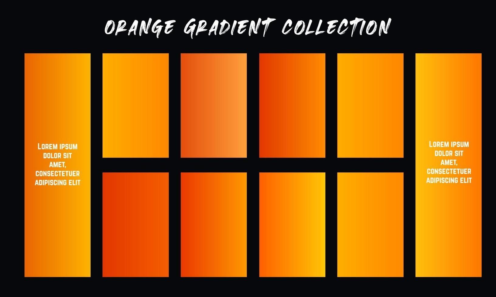 Orange Gradients Swatches Set vector