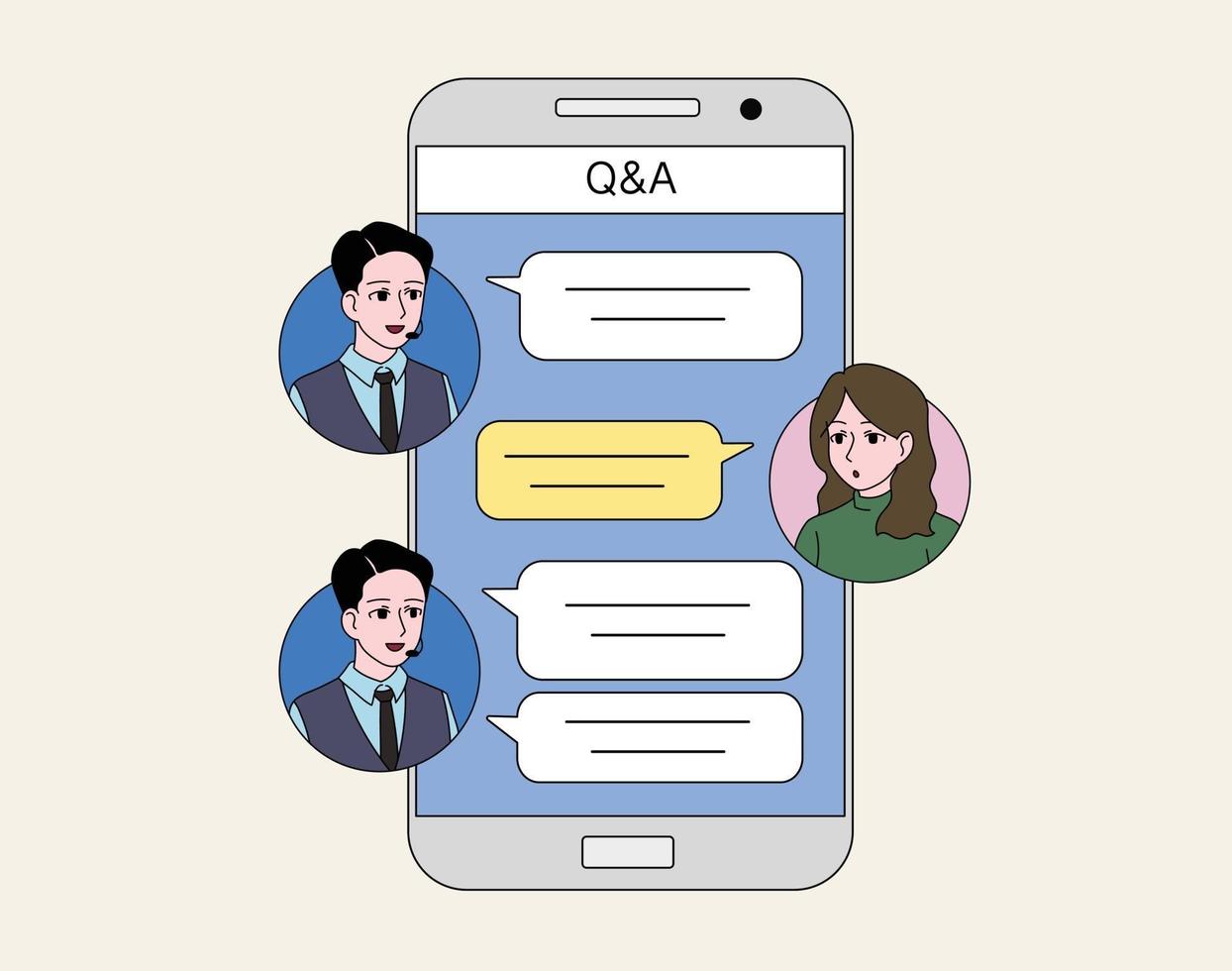 Mobile text message. hand drawn style vector design illustrations.