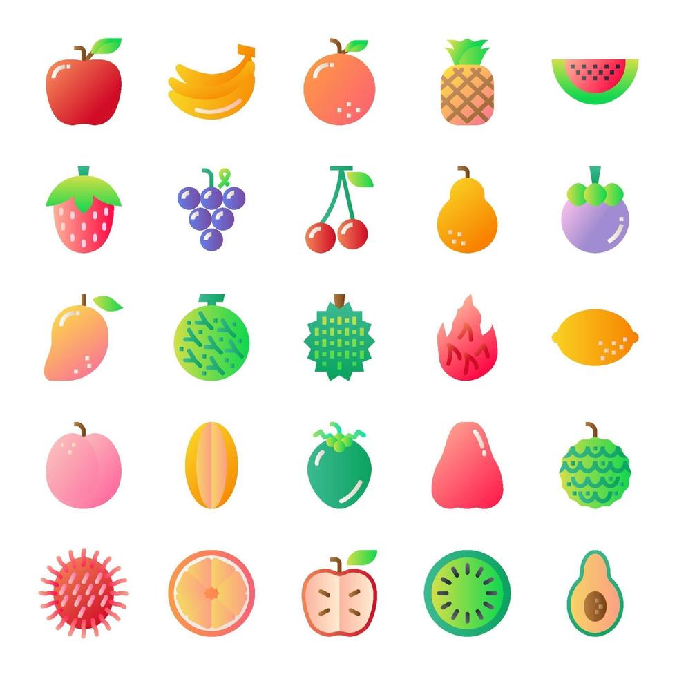 fruit gradient vector icons