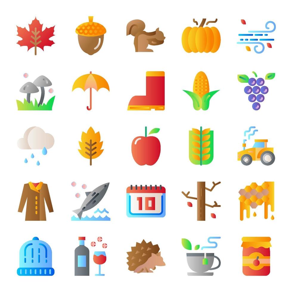 autumn gradient vector icons