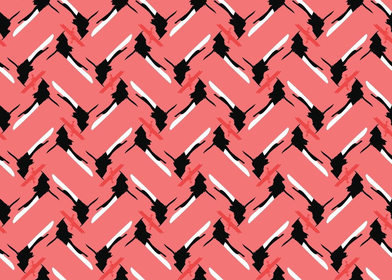 Vector texture background, seamless pattern. Hand drawn, red, black, white colors.