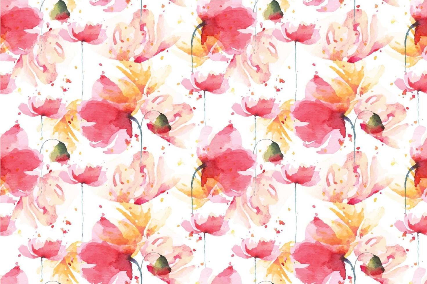 poppies watercolor seamless pattern vector