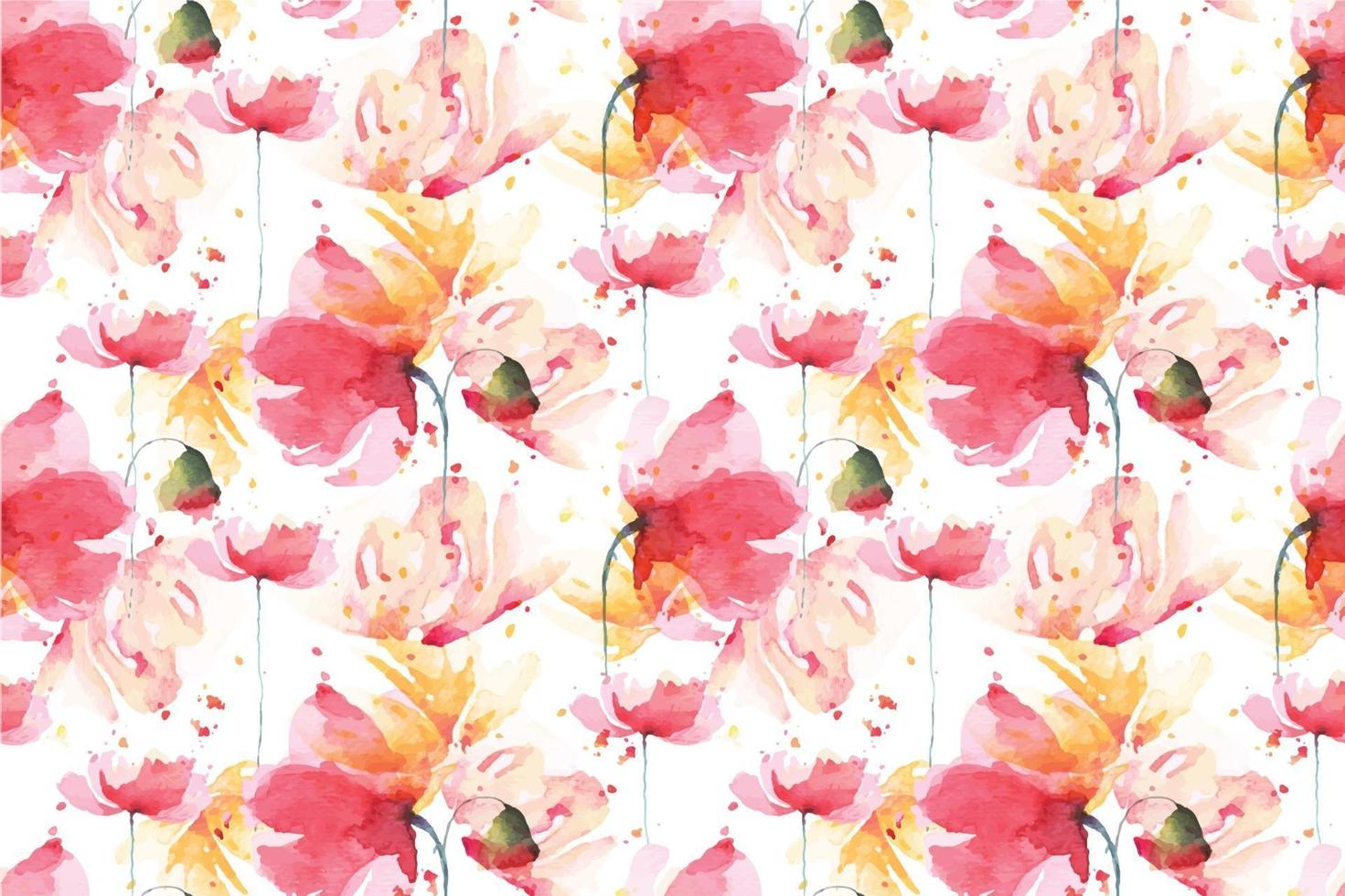 poppies watercolor seamless pattern vector