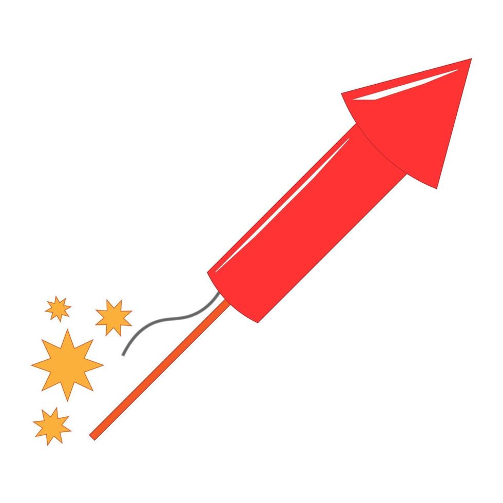 Simple illustration of firework rocket or petard for Christmas holiday vector