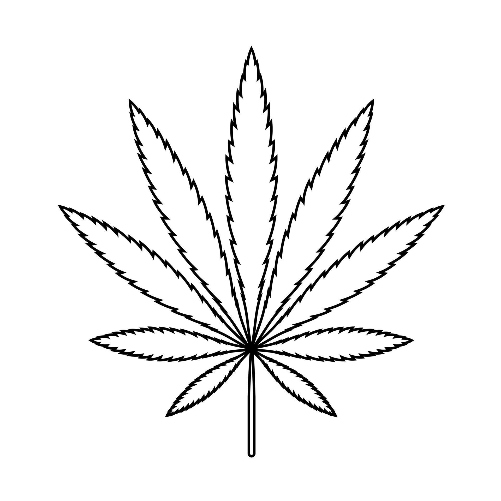 Simple vector Cannabis Leaf Silhouette 2293214 Vector Art at Vecteezy