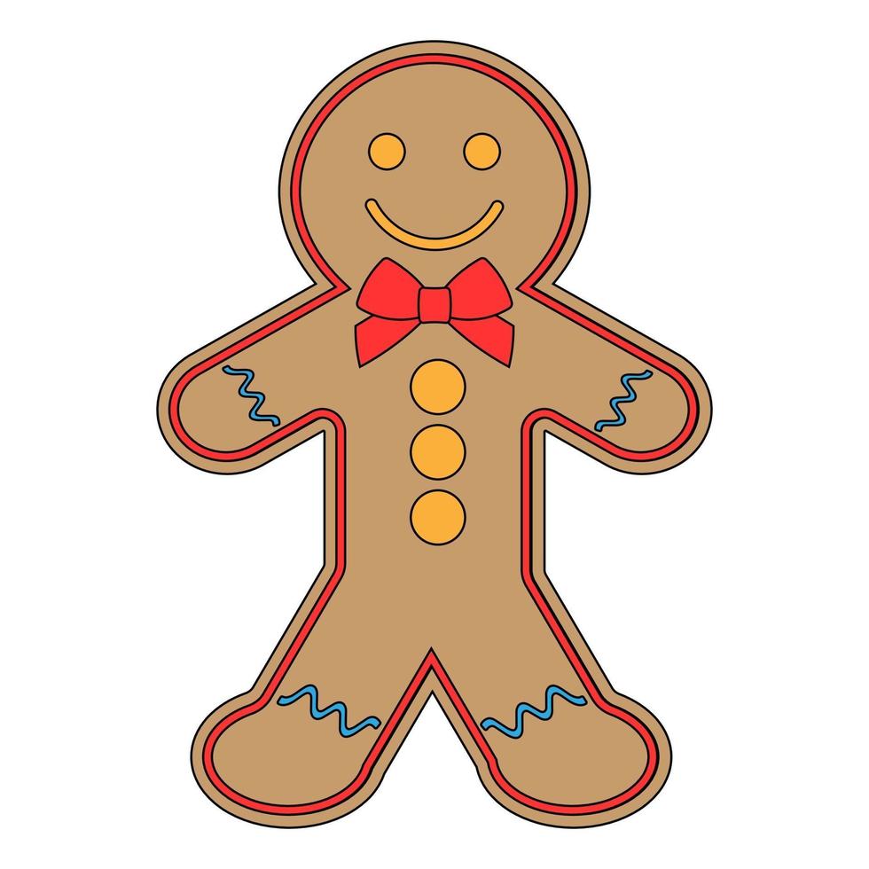 Simple illustration of gingerbread man holiday biscuit or cookie vector