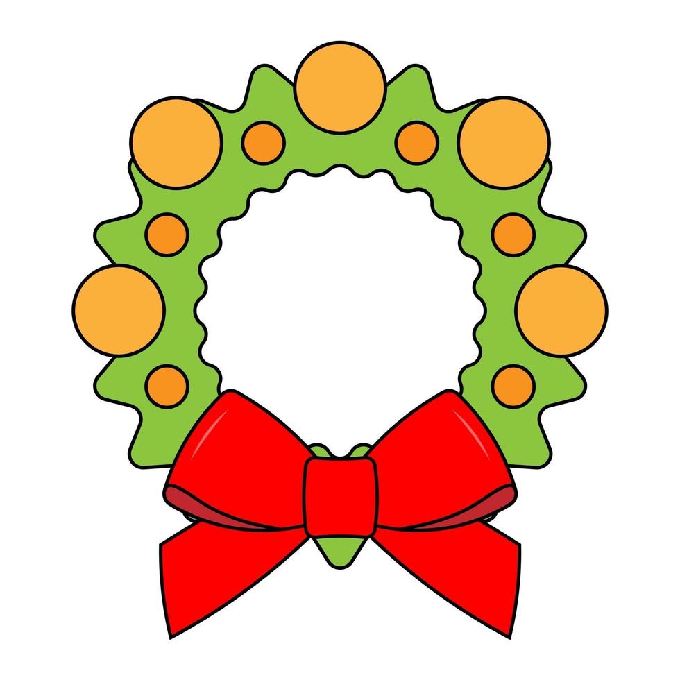 Simple illustration of Christmas ornament wreath for Christmas holiday vector