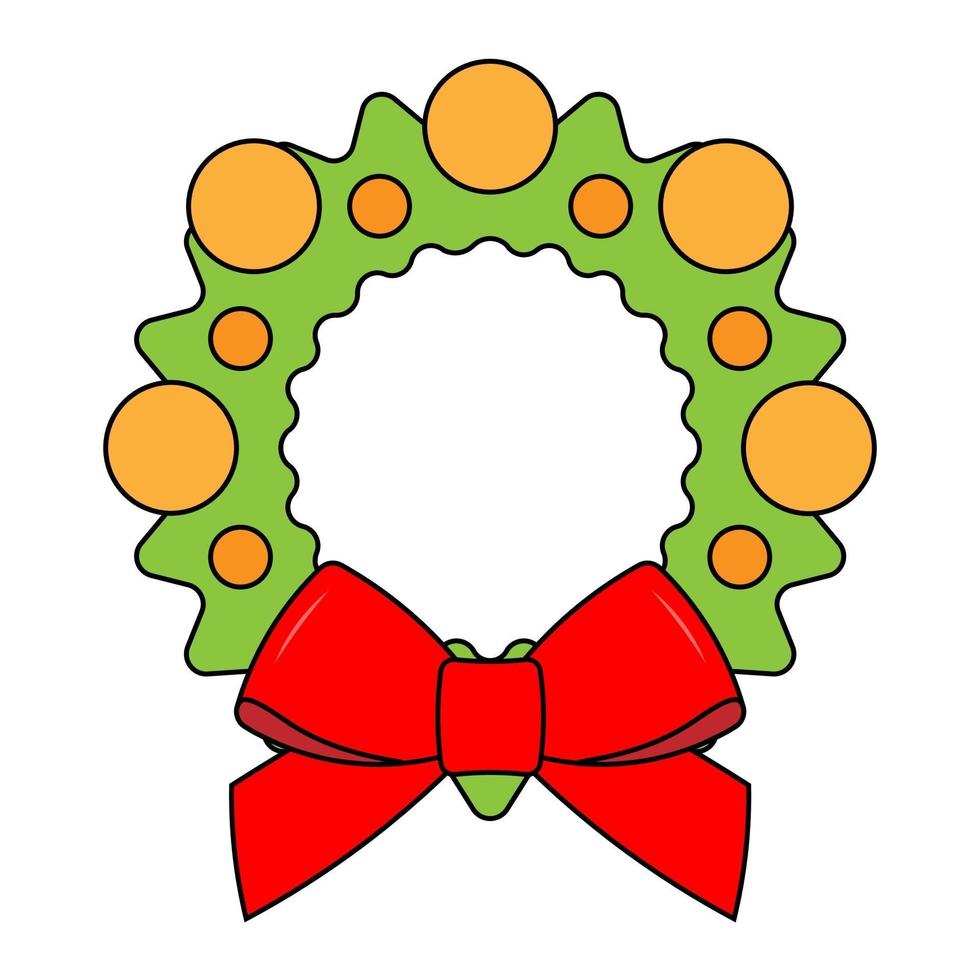 Simple illustration of Christmas ornament wreath for Christmas holiday vector