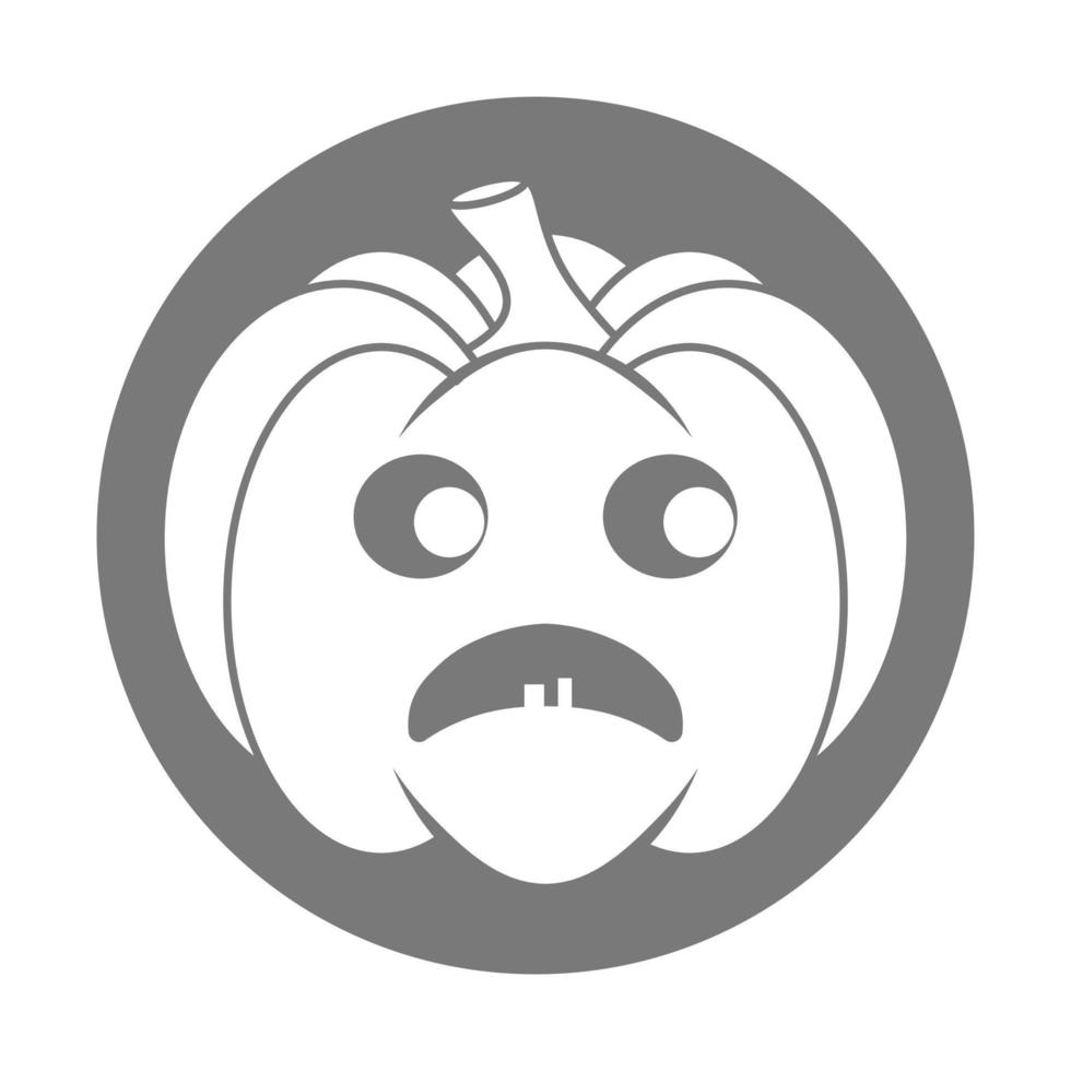 Simple Halloween scary pumpkin with funny face in flat style vector