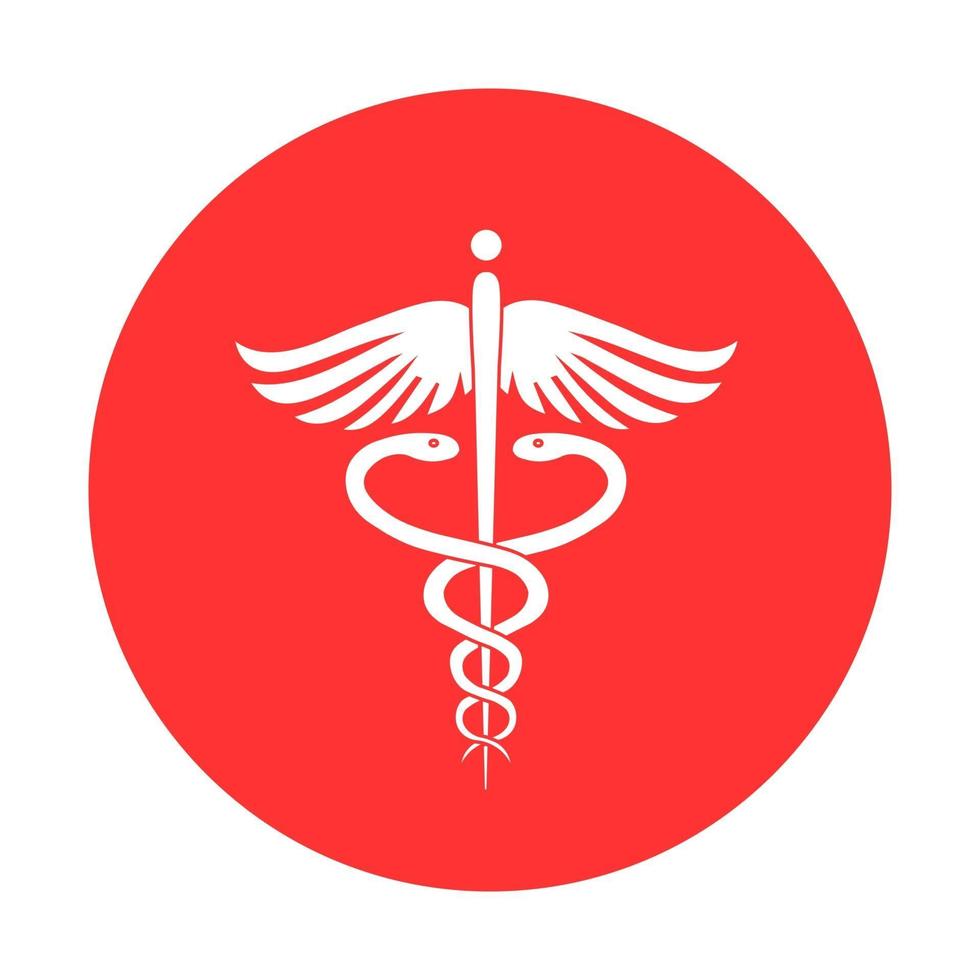 Medical sign snake icon. Hospital ambulance glyph style pictogram vector