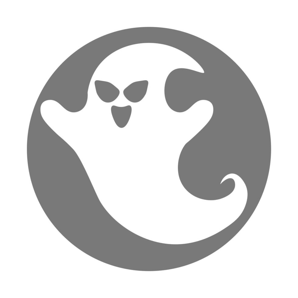 ilustración simple del monstruo fantasma aterrador para el día de halloween vector