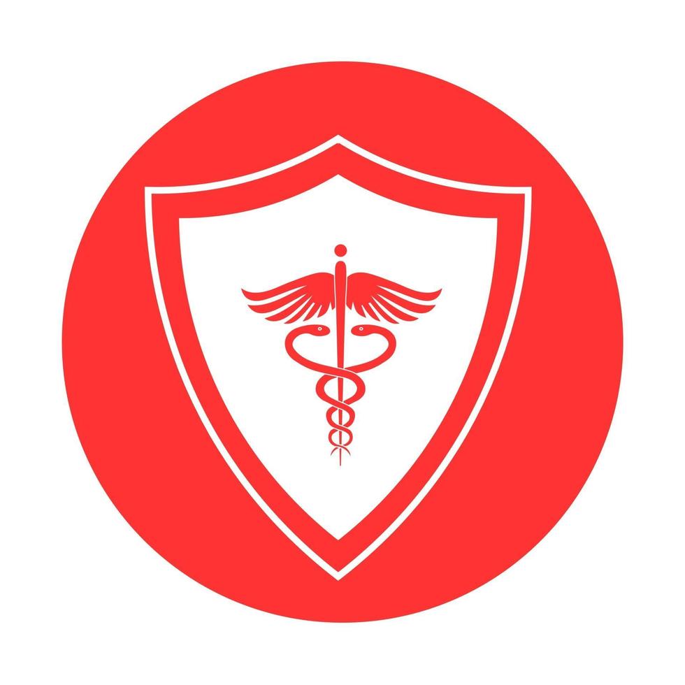 sistema inmunológico, icono de escudo médico en un moderno diseño de estilo plano vector