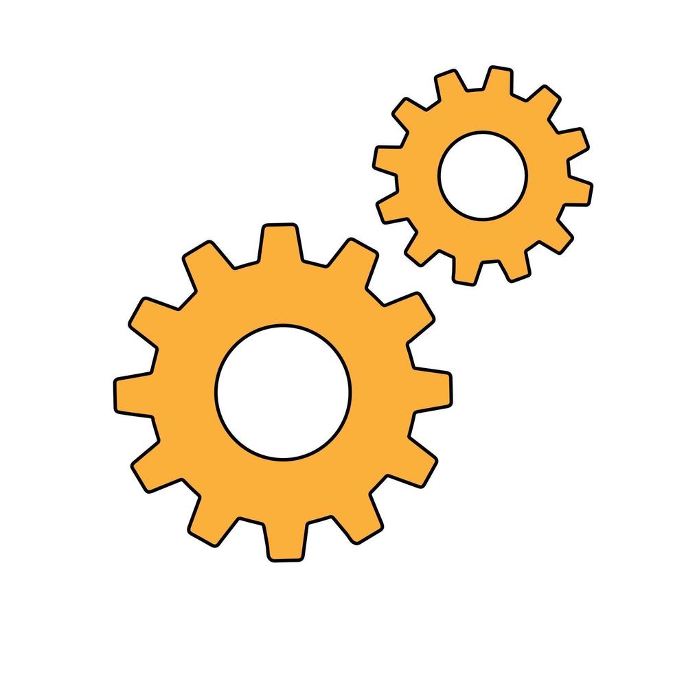 Simple gears sign simple icon of work tools vector