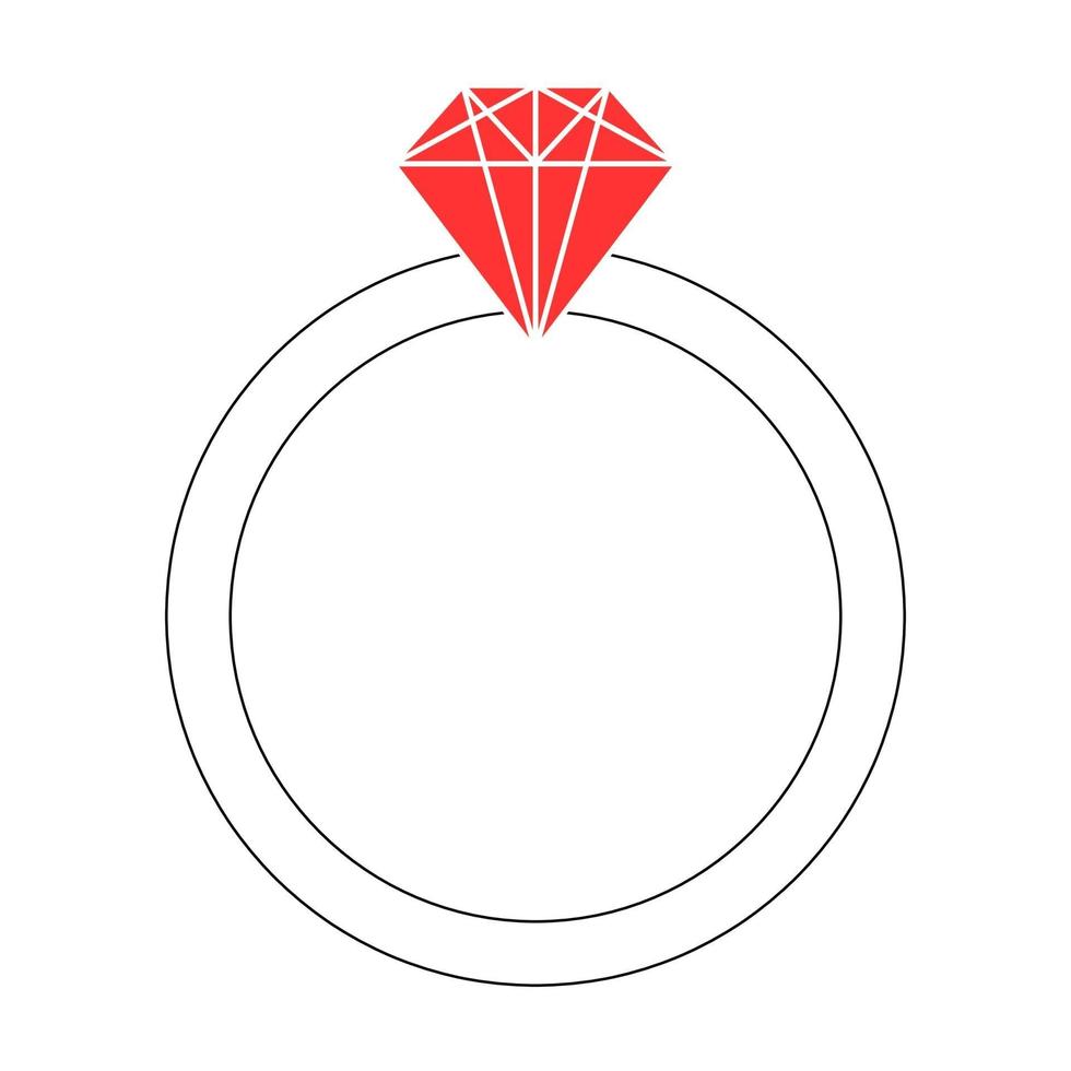 Simple illustration of ring icon for St. Valentines Day vector