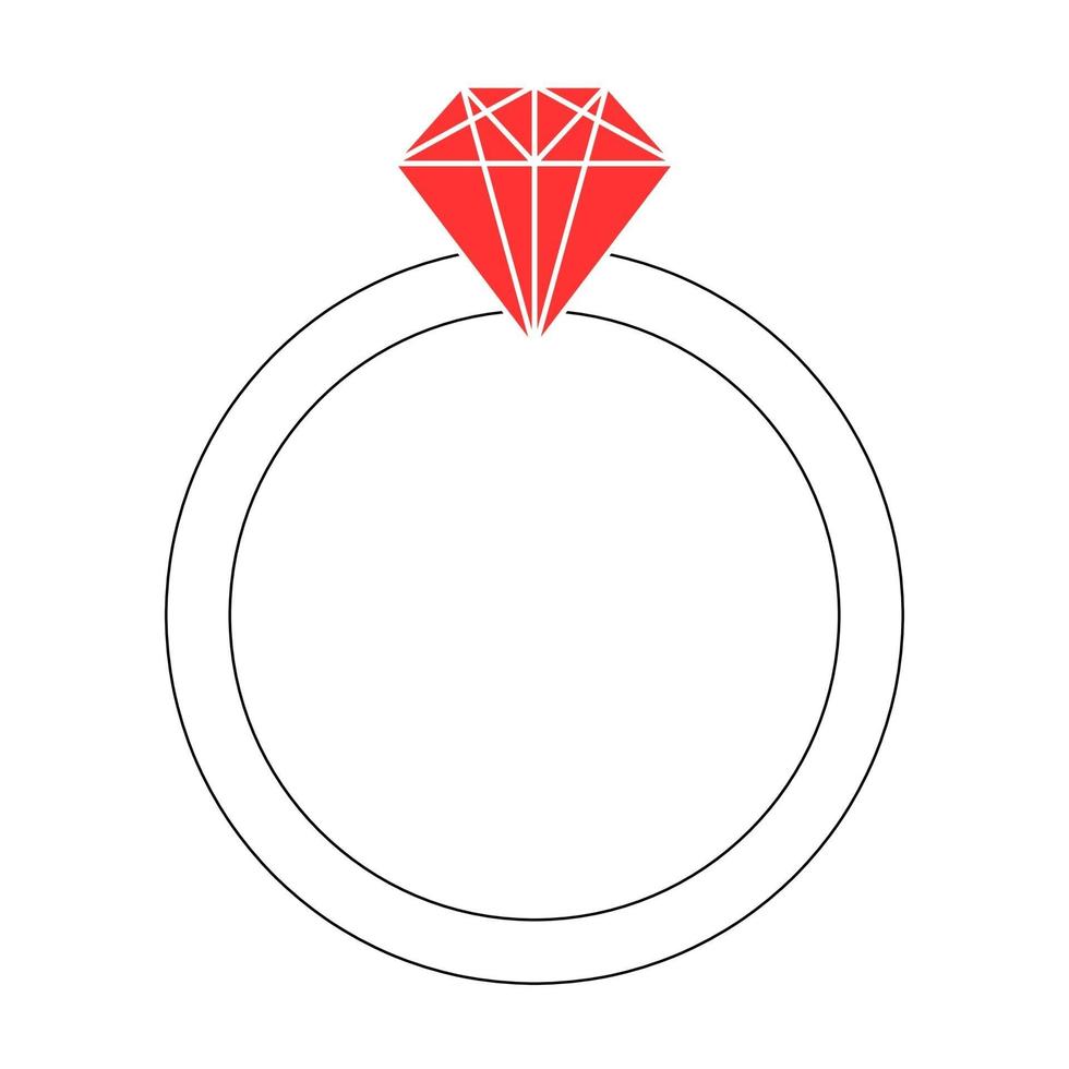 simple ilustración del icono de anillo para st. día de San Valentín vector