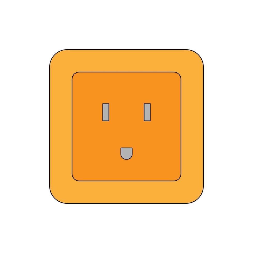 Ilustración simple del icono de enchufe aislado sobre fondo vector