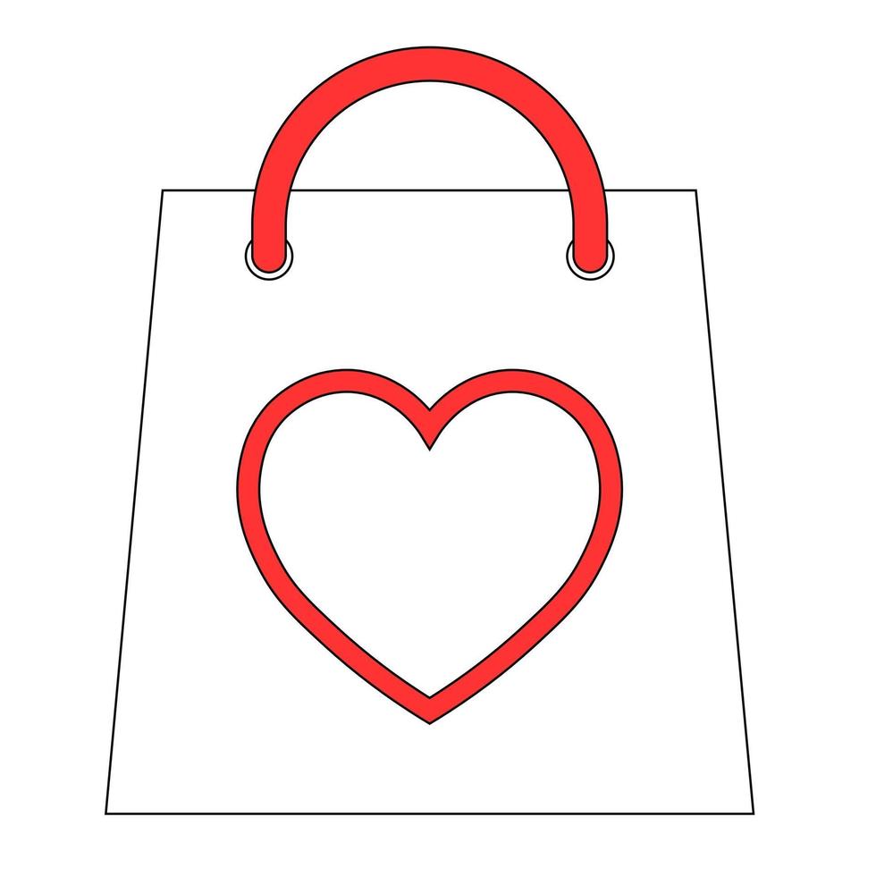 Simple illustration of package with heart icon for St. Valentines Day vector