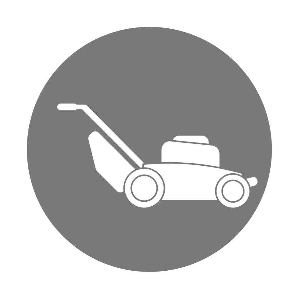 Illustration of lawn mower machine technology equipment tool, gardening grass cutter vector