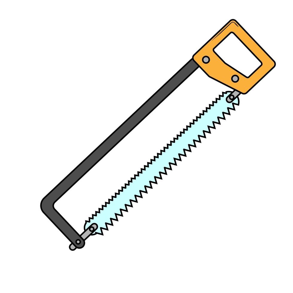 Hacksaw carpentry tool flat icon for apps and websites vector