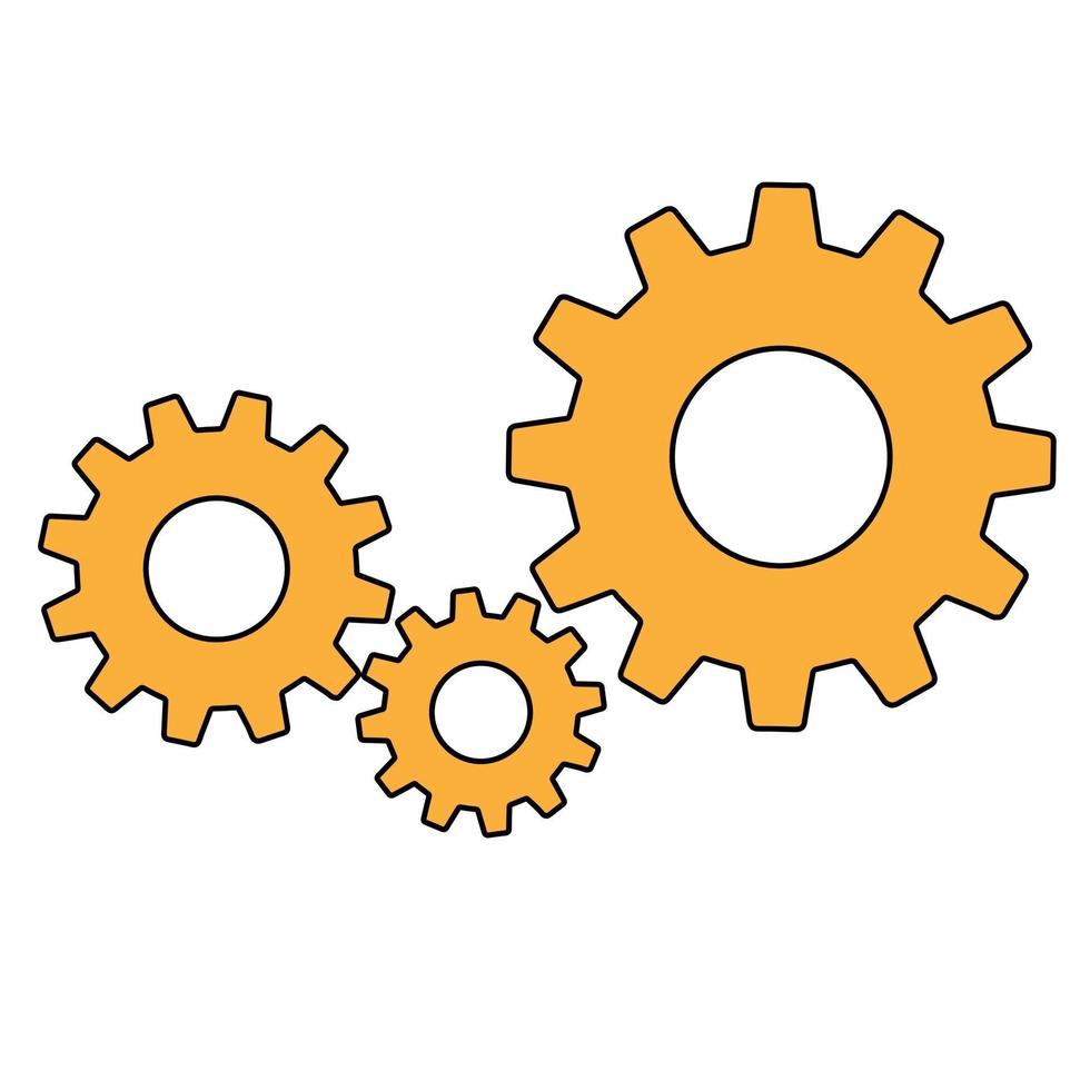 Simple gears sign simple icon of work tools vector
