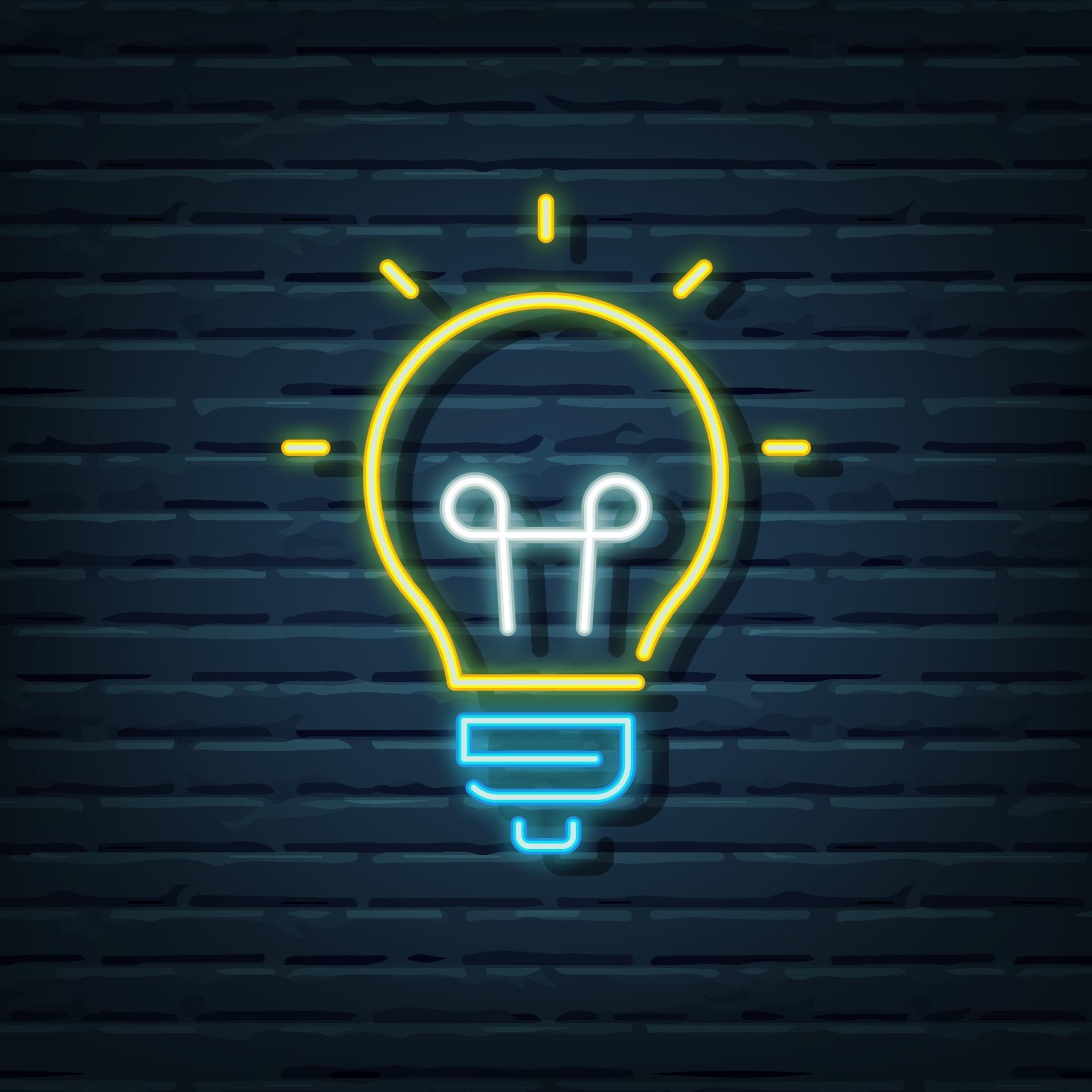 light bulb neon sign 2293470 Vector Art at Vecteezy