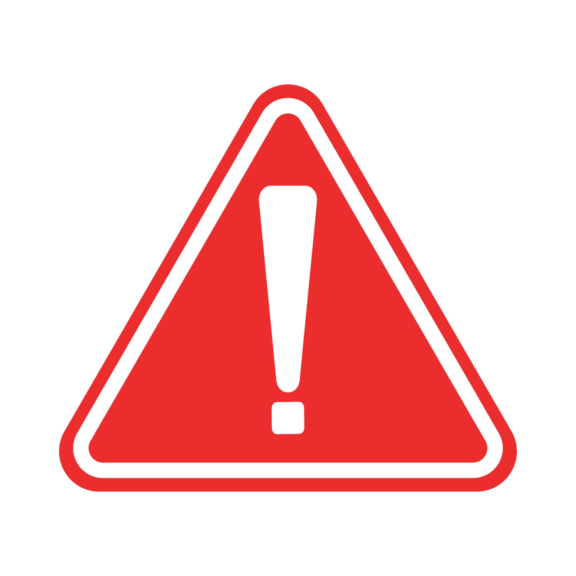 Let vandfald Forord Exclamation mark symbol,Red Warning Dangerous icon on white background,  2293499 Vector Art at Vecteezy