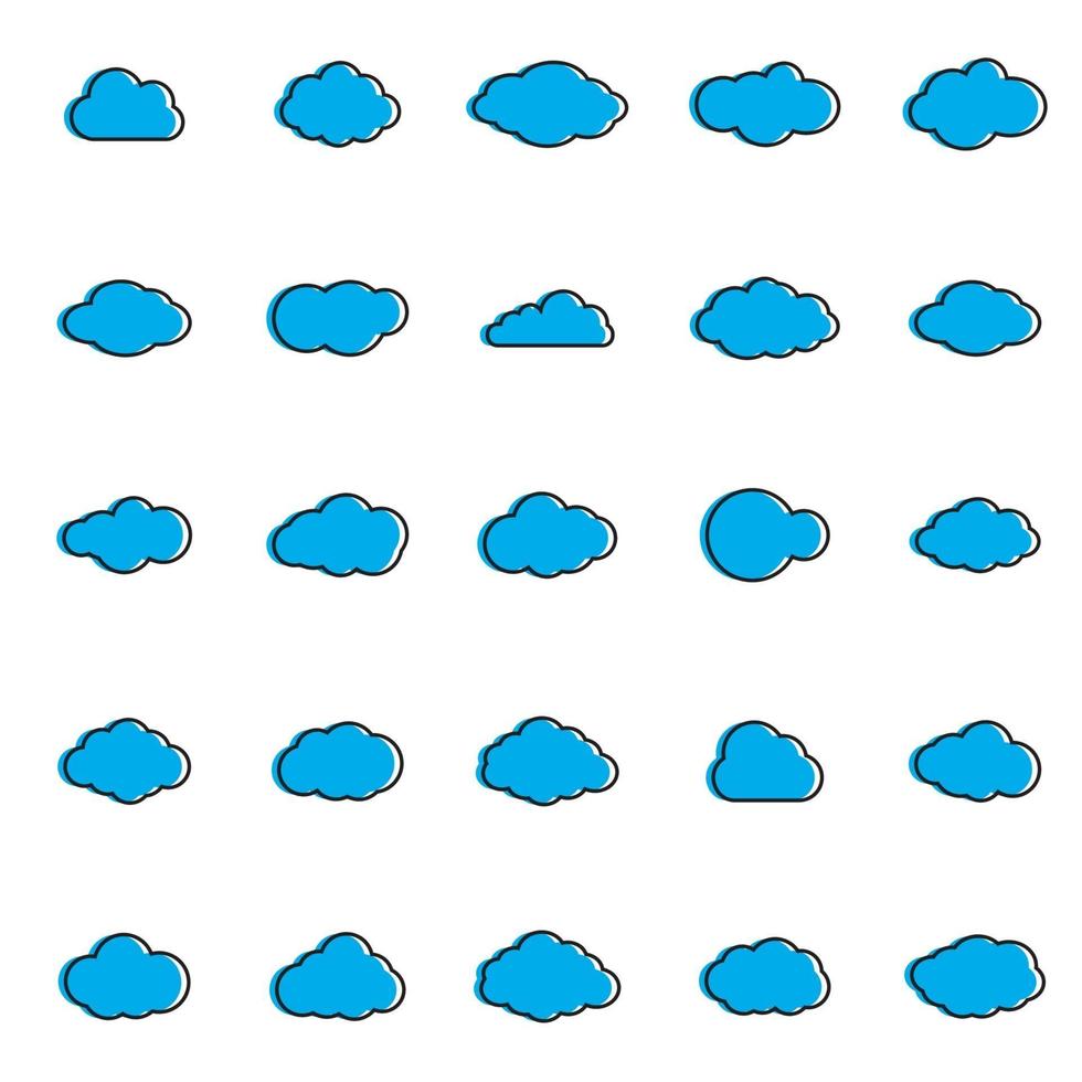 Clouds line art icon.Sky flat illustration collection for web. Vector illustration