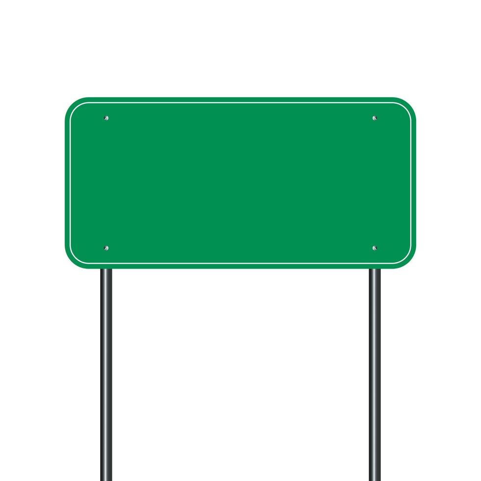 Firmar la carretera verde, letrero negro sobre fondo blanco ilustración vectorial. vector