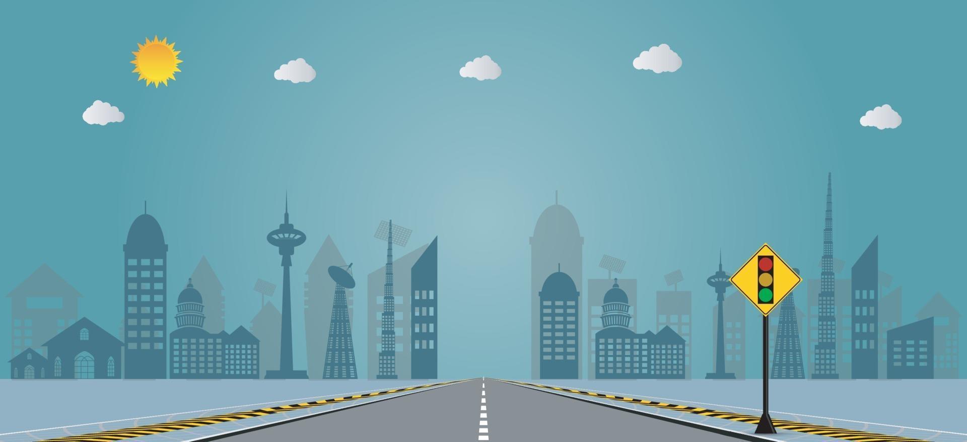 Traffic light on city streets background,City Signal Street Sign.Vector illustration vector