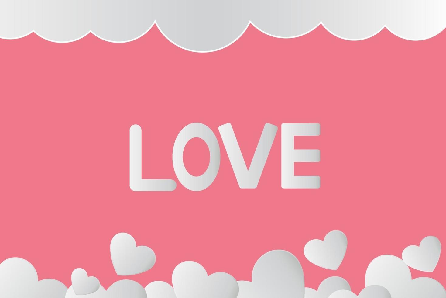 Valentine card With a small white heart on a pink background.paper art.vector illustration vector