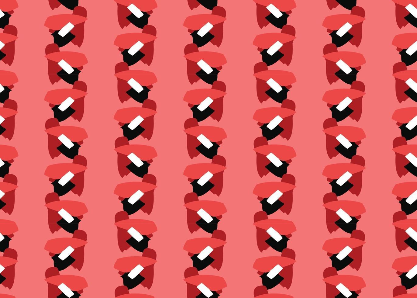 Vector texture background, seamless pattern. Hand drawn, red, black, white colors.